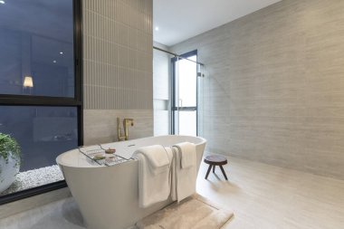 modern bir banyo, güzel iç