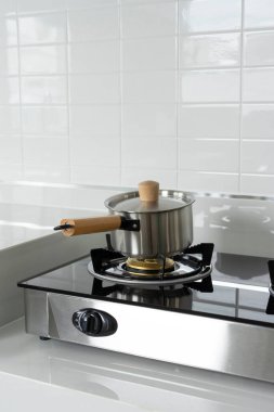 Modern mutfak iç tasarımı, üst görünüm