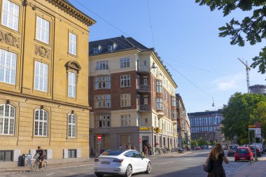 Kopenhag şehri, Danimarka, İsveç. Şehir merkezinin güzel manzarasıyla