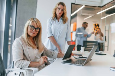 Proje üzerinde çalışıyorum. Profesyonel iş adamlarından oluşan bir grup ofiste..