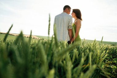 Güneşin altında, birbirimizin keyfini çıkarıyoruz. Çiftler tarlada beraberler..
