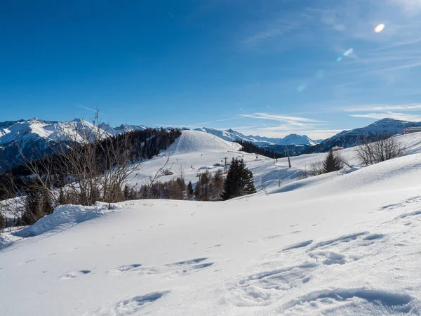 Άποψη Τελεφερίκ Χειμώνα Στο Θέρετρο Ladis Fiss Serfaus Στο Χιονοδρομικό — Φωτογραφία Αρχείου