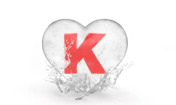 Letter Ice Heart Water Drops Valentine Day Idea Banner Card — Φωτογραφία Αρχείου