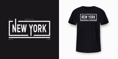 New York City t-shirt design. Minimalist t-shirt print and apparel typography design with stylish text. New York print for t-shirt design. Vector