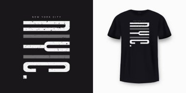New York City t-shirt design. Minimalist t-shirt print and apparel typography design with stylish text. New York print for t-shirt design. Vector