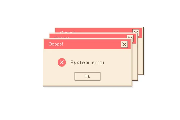 Message Erreur Critique Fenêtre Système Exploitation Rétro Avec Message Système — Image vectorielle