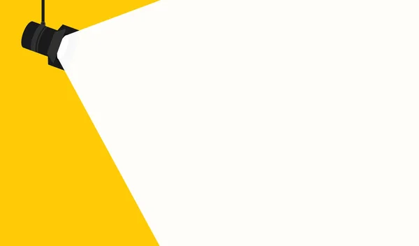 Κίτρινο Φόντο Προβολείς Και Φωτεινή Δέσμη Κίτρινο Φόντο Λαμπερά Φώτα — Διανυσματικό Αρχείο