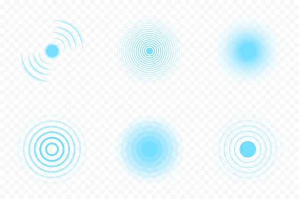Sonarvåg Och Ekoljudsymbol Sonarekolodssignaler Radarvågor Och Digitala Pulser Insamling Ekolod — Stock vektor