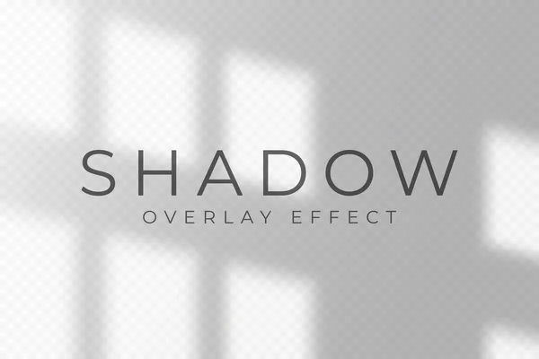 Schatten Overlay Effekt Transparentes Weiches Licht Und Schatten Von Fensterrahmen — Stockvektor