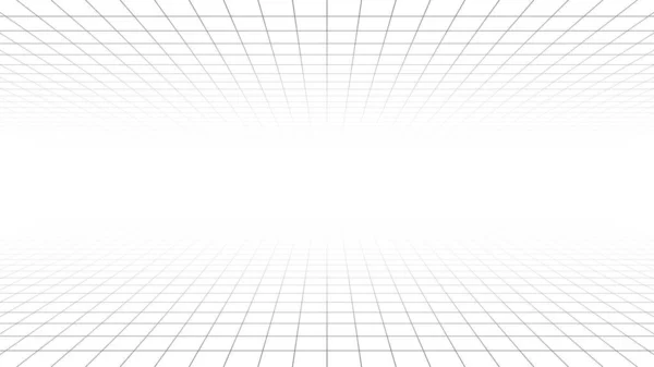 Futuristisch Raster Perspectief Projectie Geometrische Raster Gaas Futuristische Stijl Abstract — Stockvector