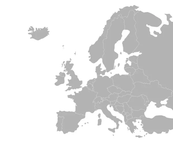 Mapa Europa Con Fronteras Países Sobre Fondo Blanco Plantilla Mapa Gráficos Vectoriales