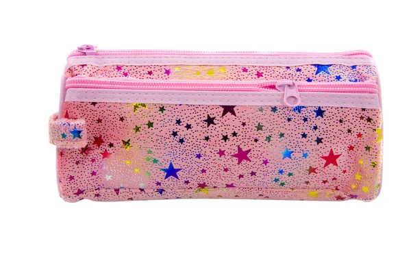 Long Pencil Pen Case Container Isolated White Background — 图库照片