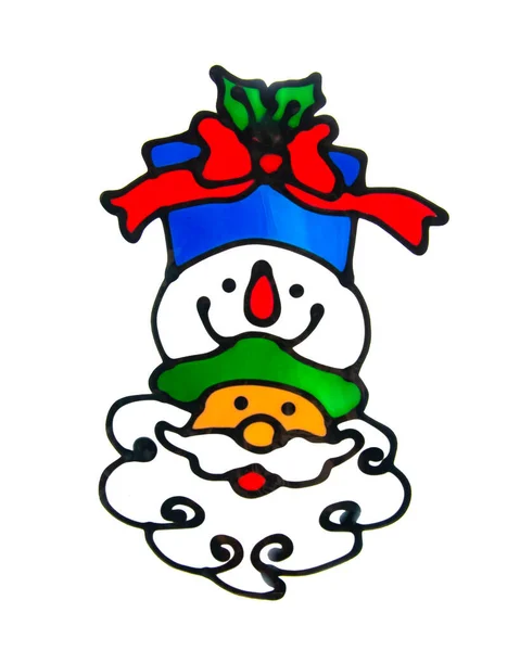 Decorative Element Christmas Window Sticker Festive Isolated White — Stock Photo, Image