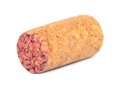 Beyaz arkaplanda izole edilmiş şarap mantarı kapağı