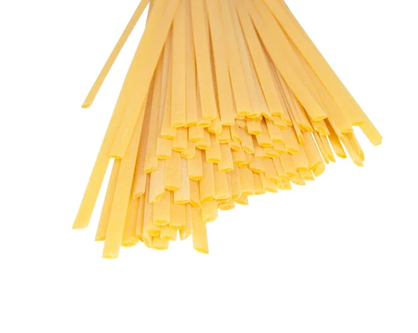 Tészta Száraz Spagetti Olasz Linguine Izolált Fehér — Stock Fotó