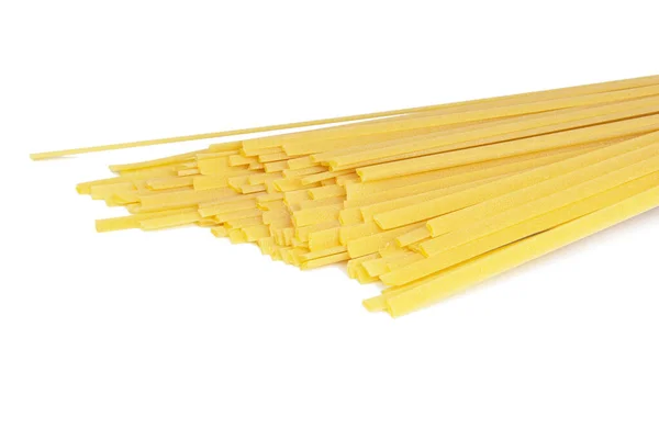 Tészta Száraz Spagetti Olasz Linguine Izolált Fehér — Stock Fotó