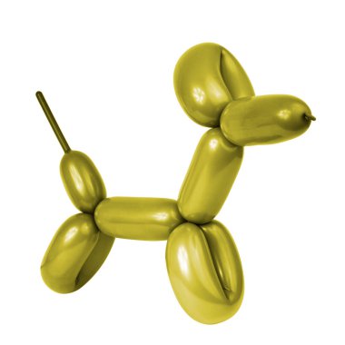 Beyaz arka planda izole edilmiş parlak balon köpek oyuncağı