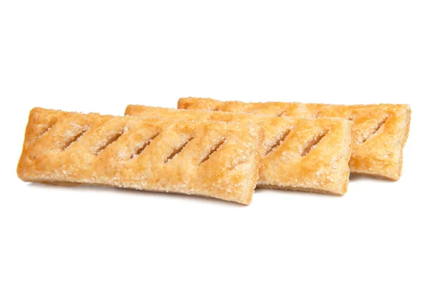 Puff Oastry Cookies Färska Bageri Skjul Isolerad Den Vita Bakgrunden — Stockfoto
