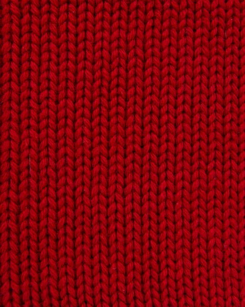 Wolle Rot Gestrickt Warme Textur Stoff Hintergrund — Stockfoto