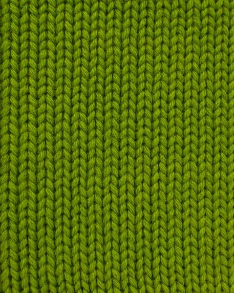 Wolle Grün Gestrickt Warme Textur Stoff Hintergrund — Stockfoto