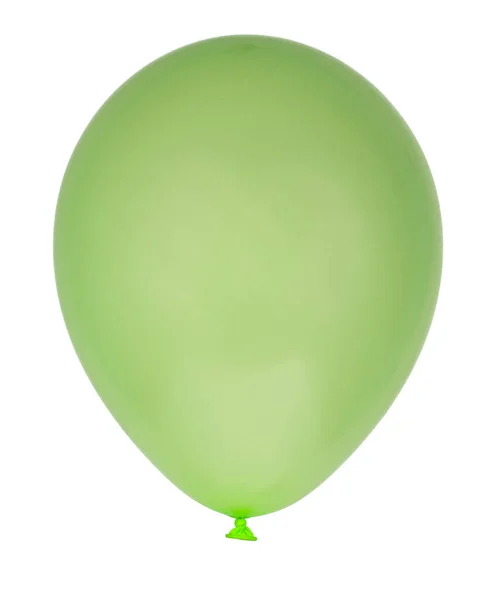 白色背景上孤立的派对绿色气球活动装饰 — 图库照片