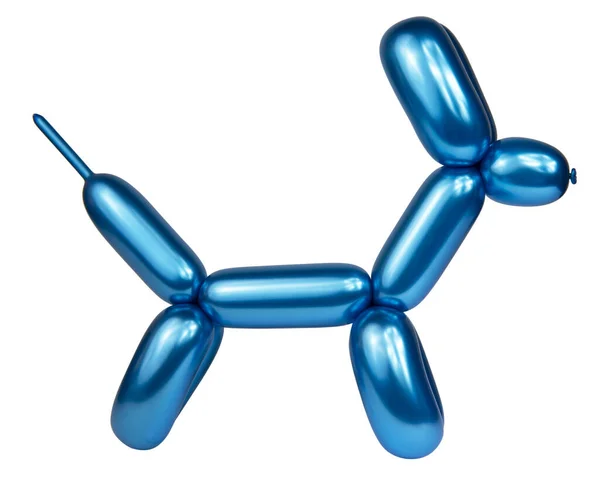 Blauer Festlicher Ballon Hundeflugzeug Isoliert Auf Dem Weißen Hintergrund — Stockfoto