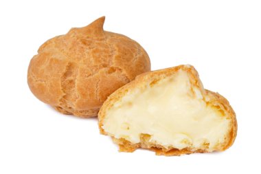 Beyaz arka planda kremalı kek kreması.