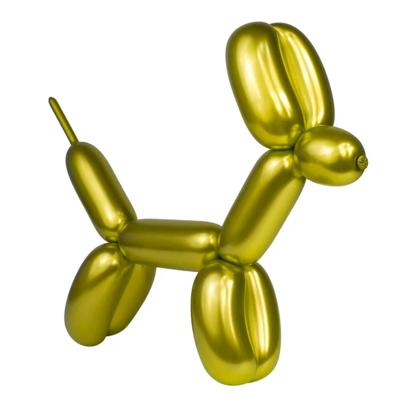 stock image Yellow festive balloon dog air craft isolated on the white background