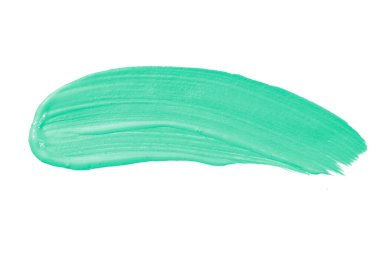 Beyaz arkaplan fotoğrafında izole edilmiş nane yeşili çizim izi.