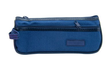 Okul için beyaz arkaplanda izole edilmiş kalem kutusu