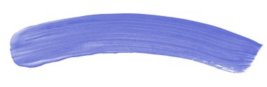 Acrylic blue paint brush track blank art isolated on the white background
