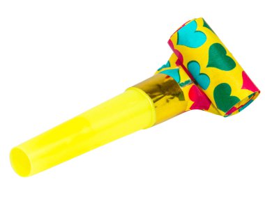 Party horn festive blowout noisemaker colorful isolated on the white background