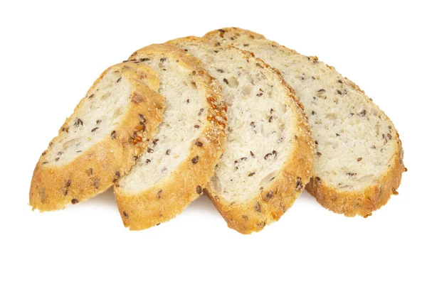 Pão Isolado Branco Pão Integral Trigo Assado Ingredientes Biológicos Saudável — Fotografia de Stock