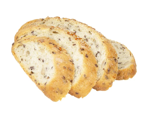 Beyazın Üzerine Izole Edilmiş Bir Somun Ekmek Tam Buğday Ekmeği — Stok fotoğraf