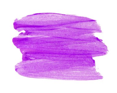 Acrylic paint brush track blank art isolated on the white background