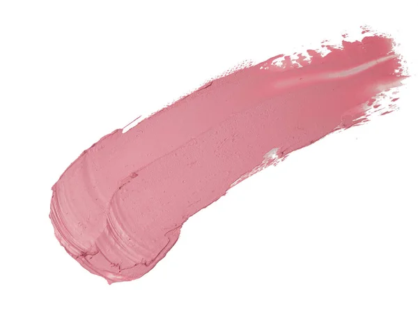 얼룩과 배경에 분홍색 립스틱 아크릴 페인트의 — 스톡 사진