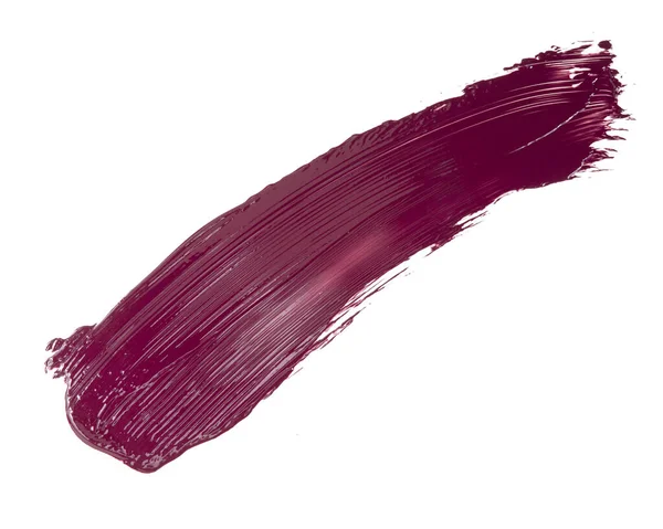 Frottis Texture Rouge Lèvres Peinture Acrylique Isolés Sur Fond Blanc — Photo