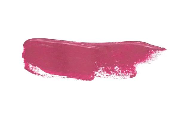 Acrylic Pink Paint Brush Track Blank Art Isolated White Background — Stok fotoğraf