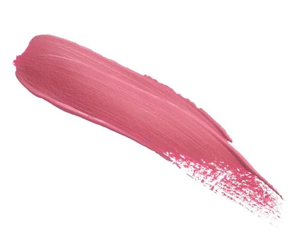 Acrylic Pink Paint Brush Track Blank Art Isolated White Background — Stok fotoğraf