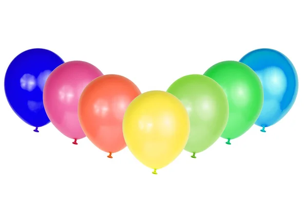 Conjunto Balões Multicoloridos Isolados Fundo Branco — Fotografia de Stock