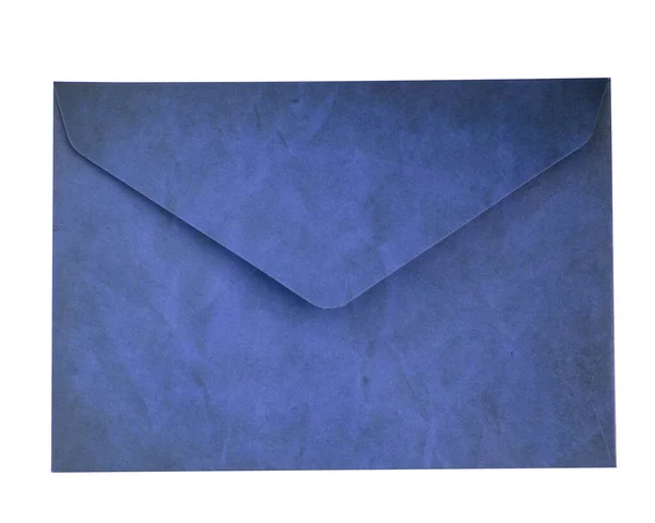 Enveloppe Bleue Fermée Isolée Sur Fond Blanc — Photo