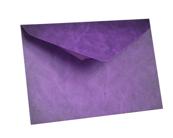 白の背景に隔離された閉じた紫色のエンベロープ — ストック写真