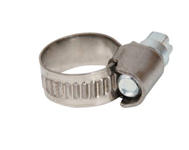 Metalic construction stainless ring clamp isolated on the white background