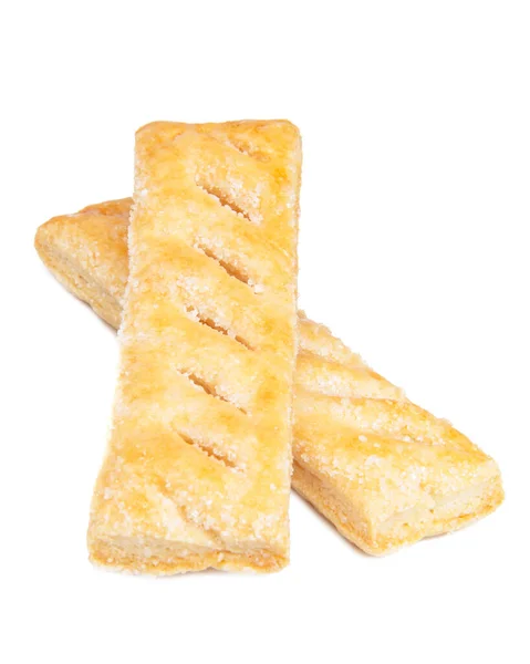 Puff Μπισκότα Ζαχαροπλαστικής Φρέσκο Αρτοποιείο Παράγκα Απομονώνονται Στο Λευκό Φόντο — Φωτογραφία Αρχείου
