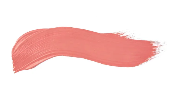 Pintura Acrílica Pastel Rosa Textura Cepillo Pista Arte Blanco Aislado — Foto de Stock