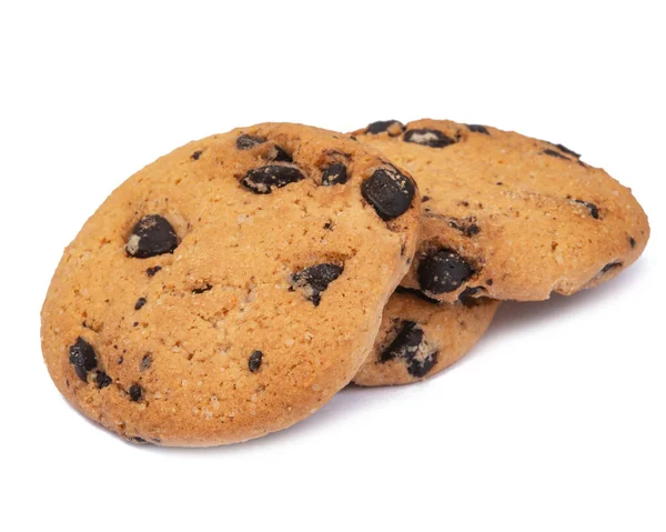Cookie Csokoládé Cseppek Elszigetelt Fehér Alapon — Stock Fotó