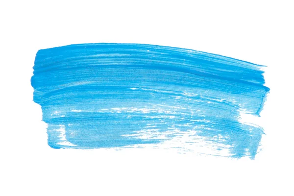 stock image Acrylic blue paint brush track blank art isolated on the white background