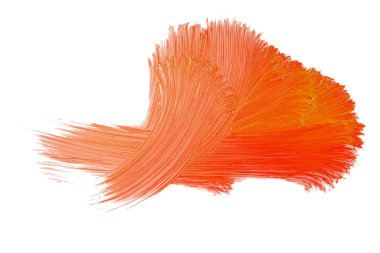 Beyaz arkaplanda yağlı boya lekesi izole edilmiş. Resim fırçası suluboya arka plan. 