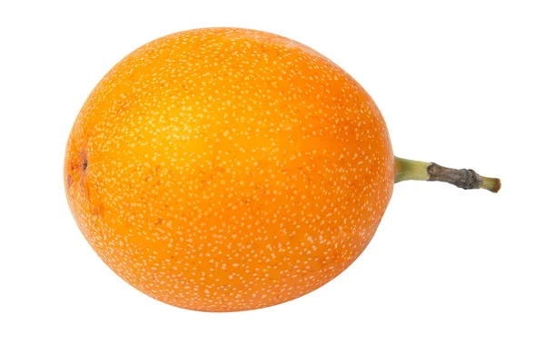 Granadilla Ganze Gelbe Passionsfrucht Und Halb Isoliert Auf Weißem Hintergrund — Stockfoto
