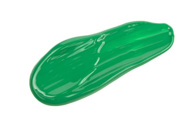 Beyaz arka planda izole edilmiş klasik yeşil ruj lekesi. Moda renk makyaj kumaşı